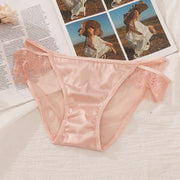 Lace Satin Women's Panties With Lashes