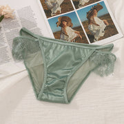 Lace Satin Women's Panties With Lashes