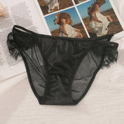 Lace Satin Women's Panties With Lashes