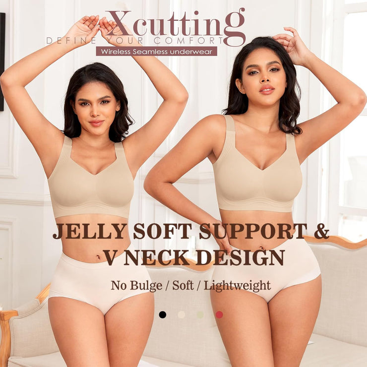 Xcutting Women Wirefree Bras For Women Full Coverage No Unde