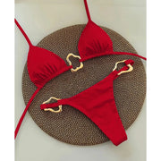 Chic Lace-Up Bikini Set