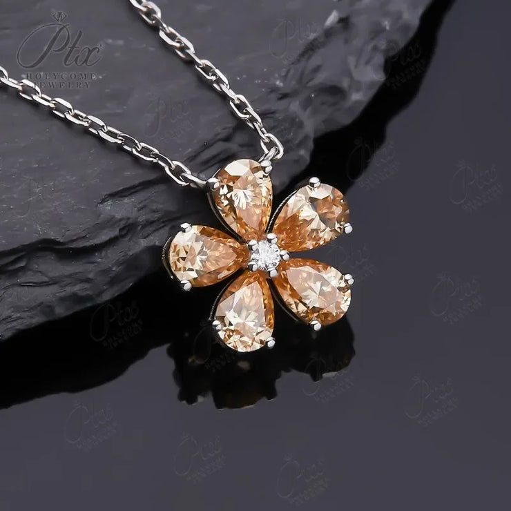 Elegant Moissanite Flower Necklace