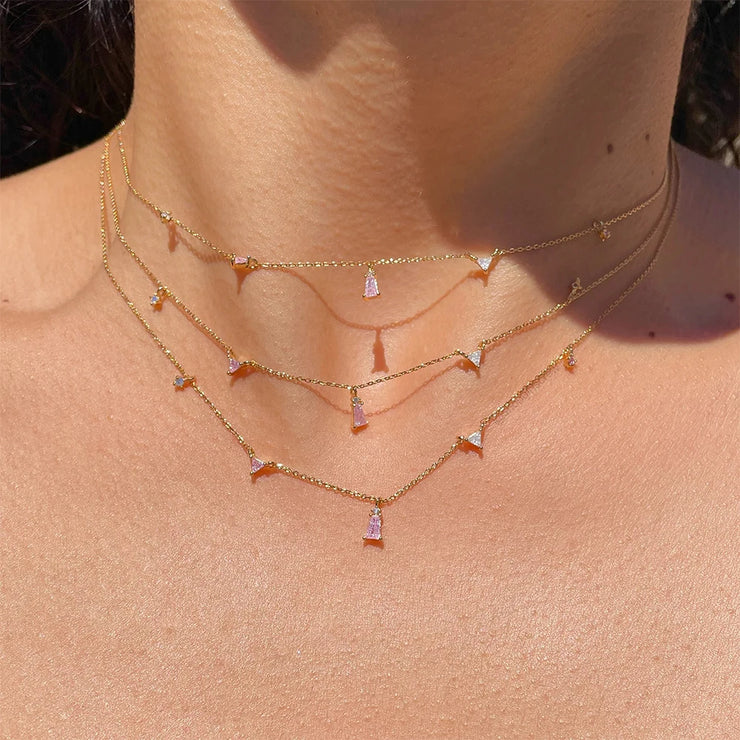Sparkling Zircon Spike Necklace