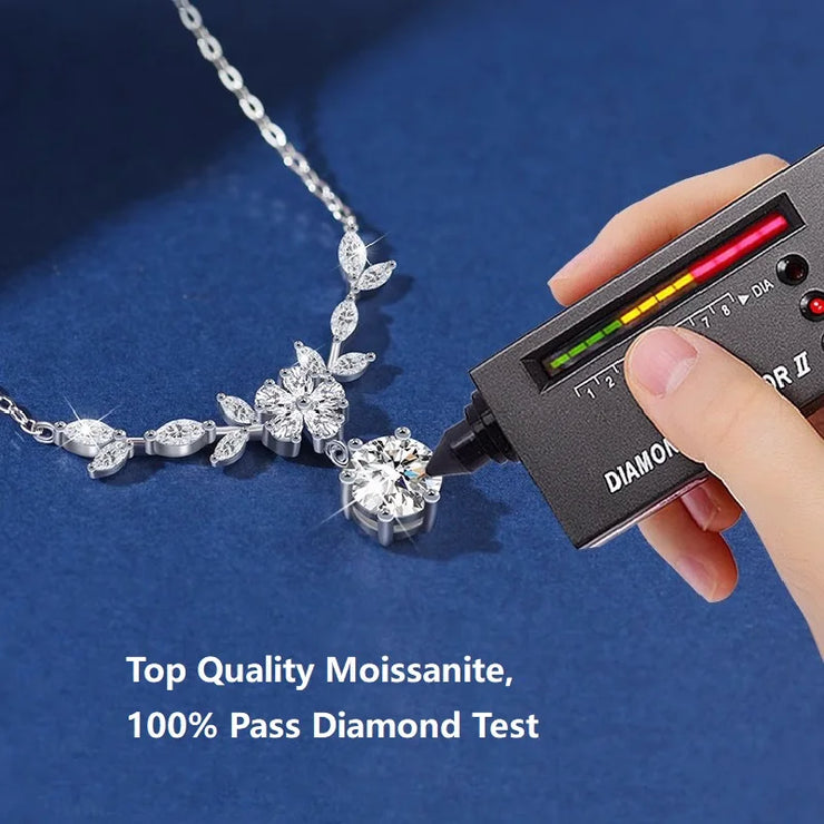Sparkling Silver Moissanite Necklace