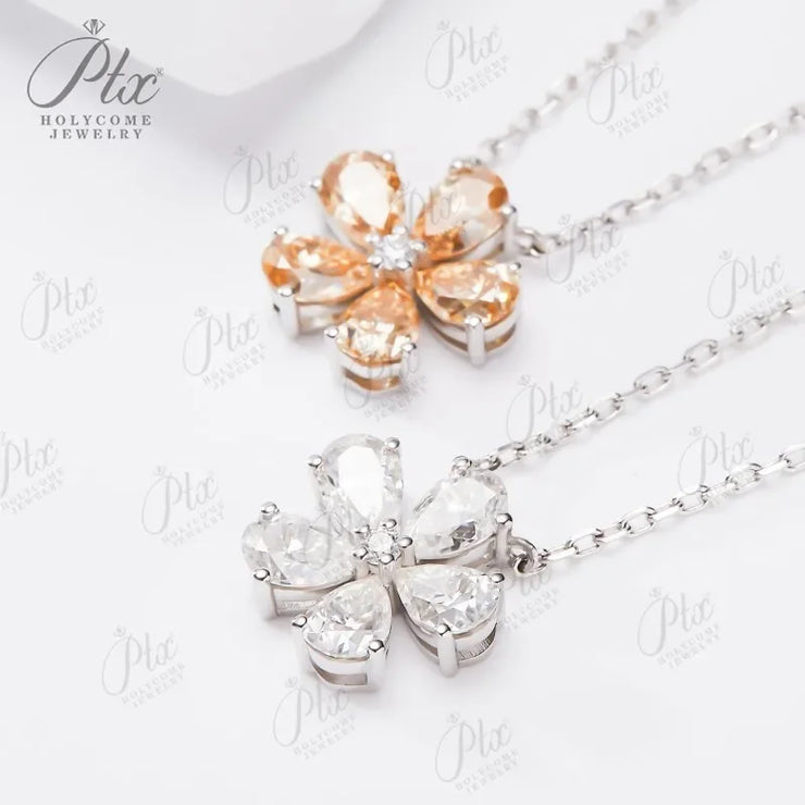 Elegant Moissanite Flower Necklace