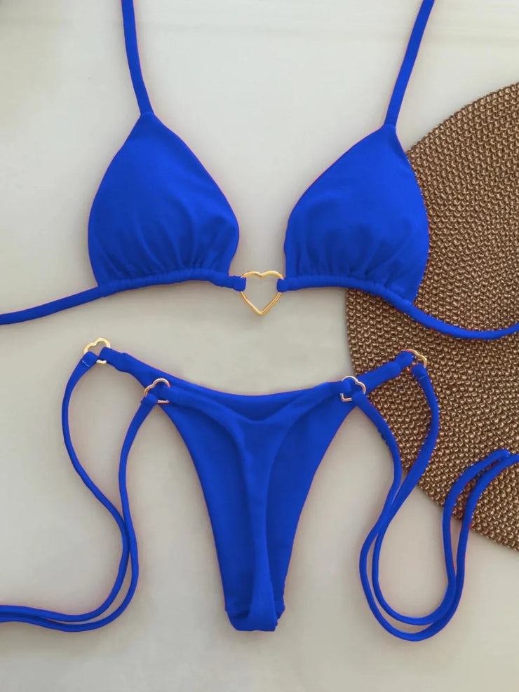 Chic Lace-Up Bikini Set