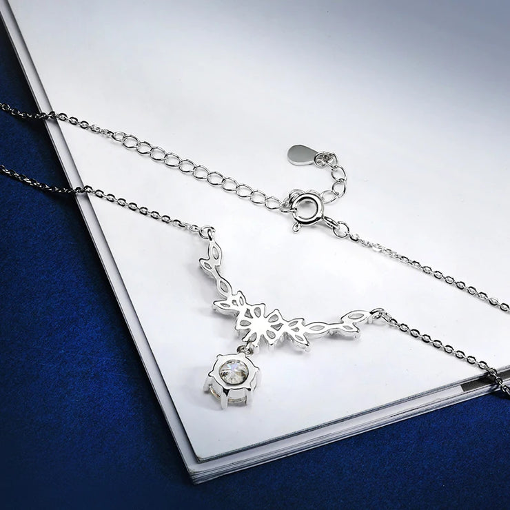 Sparkling Silver Moissanite Necklace