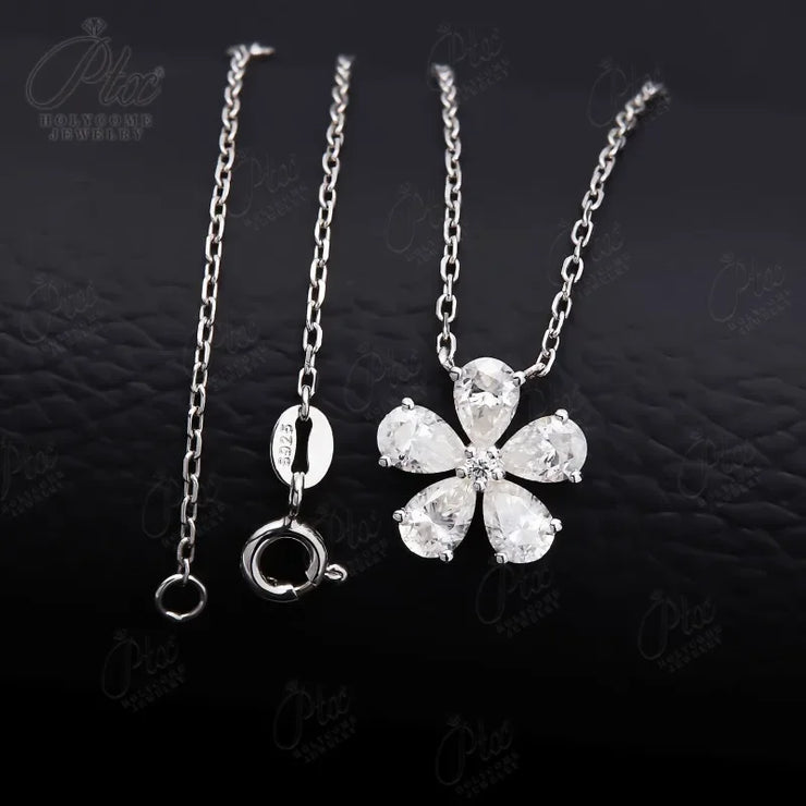 Elegant Moissanite Flower Necklace