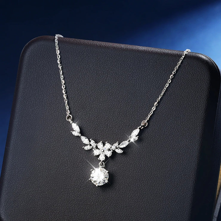 Sparkling Silver Moissanite Necklace