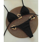 Chic Lace-Up Bikini Set
