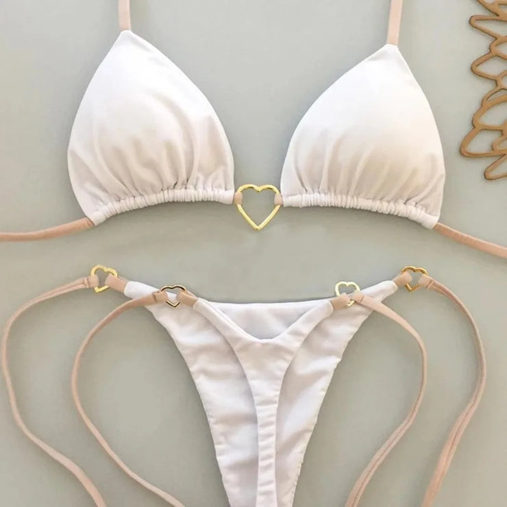 Chic Lace-Up Bikini Set