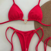 Chic Lace-Up Bikini Set