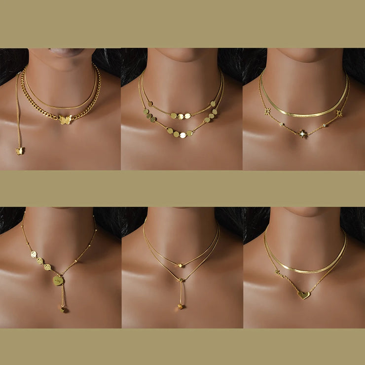 Chic Gold Layered Necklace