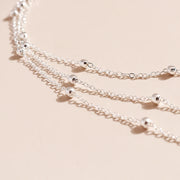 Chic Silver Beaded Necklace