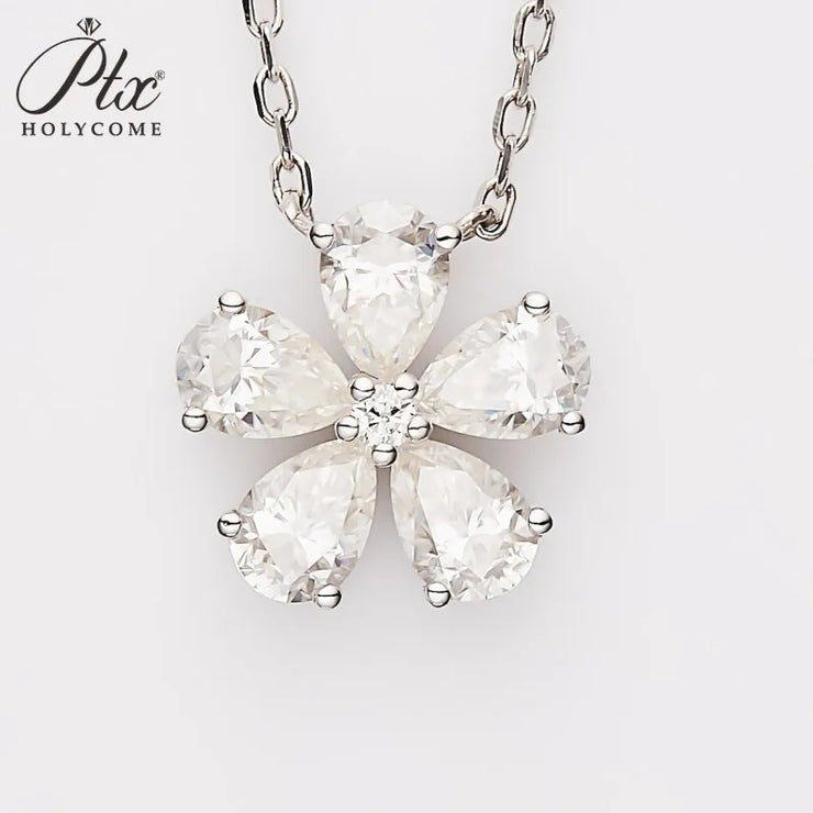 Elegant Moissanite Flower Necklace